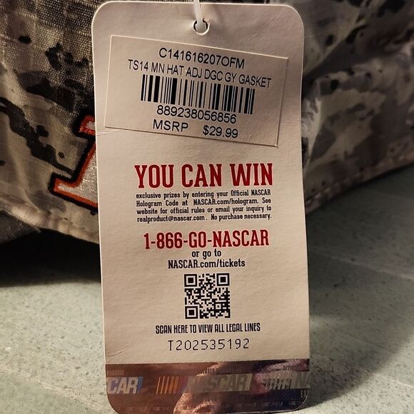 Nascar Stuart Haas Tony Stewart 14 Grey Camo Sliderback Hat - New - Picture 10 of 10